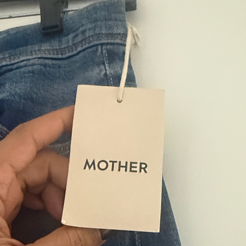 MOTHER Blue Denim Wide Leg Jeans